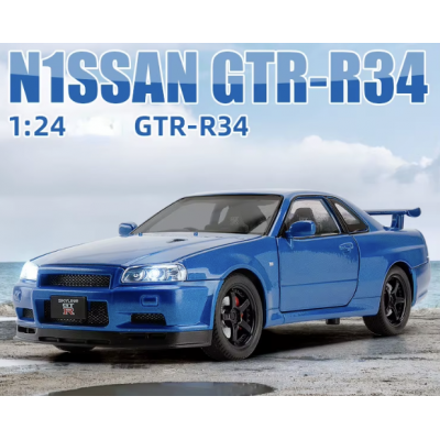 Mașinuță Nissan Skyline GTR R34 albastru